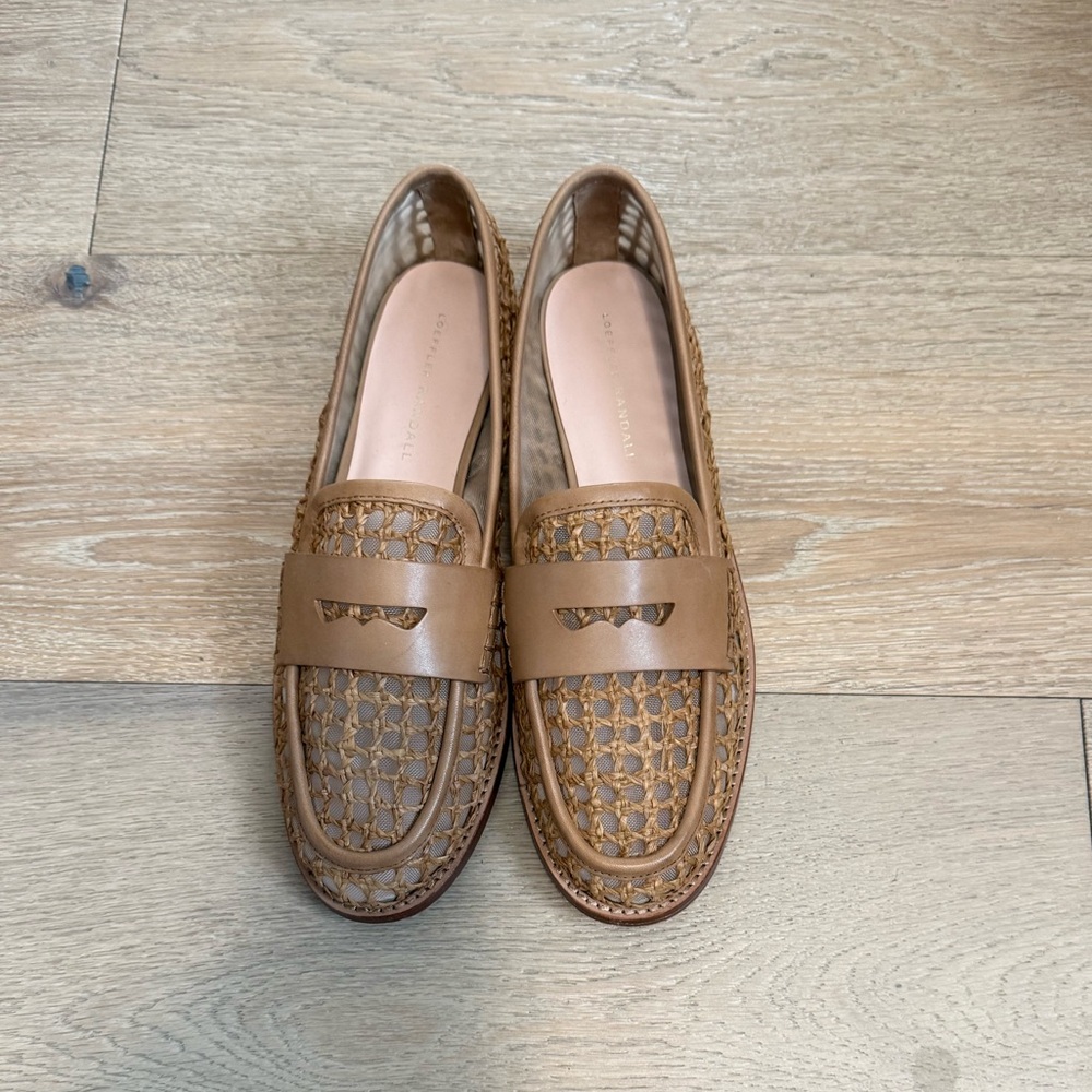 Loeffler Randall Rachel Crochet Raffia Loafers